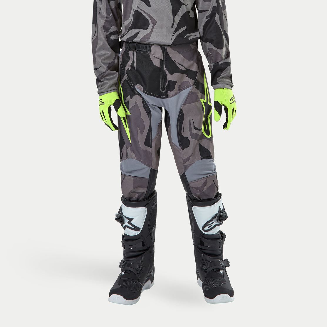 Alpinestars 2024 Racer Tactical Youth Motocross Pants Cast Gray Camo Magnet
